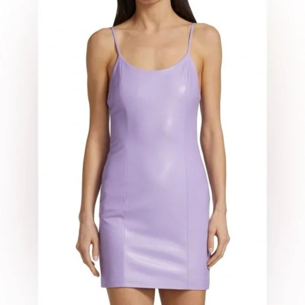 Alice + Olivia Lavender Purple Vegan Leather Mini Dress